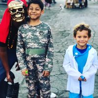 Children in costumes Trunk or Treat