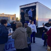 Table and truck turkey giveaway