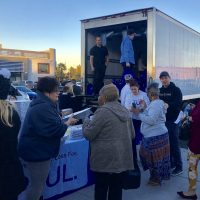 Truck and table turkey giveaway