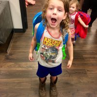 Young child and backpack 2017 Back to School
