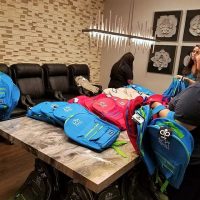 Table of backpacks 2017 Back to School Giveaway
