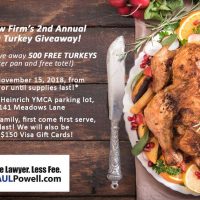 Paul Powell's Second Annual Thanksgiving Turkey Giveaway Information