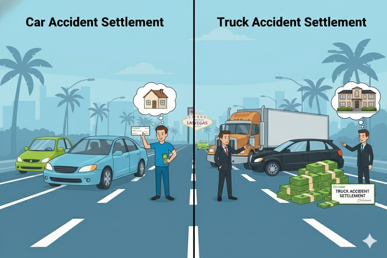 Truck Accident Settlements vs. Car Accident Settlements: Key Differences in Nevada Law
