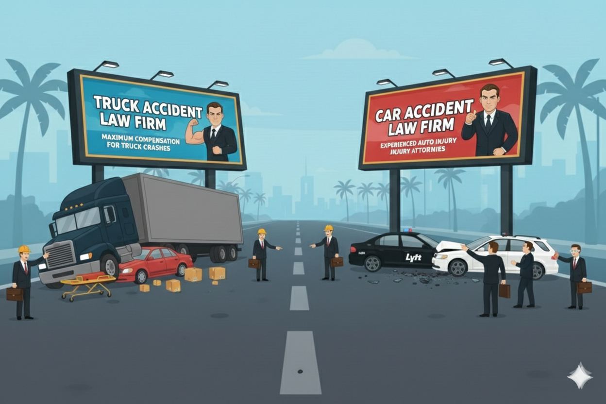 Truck Accident Law Firm vs. Car Accident Law Firm