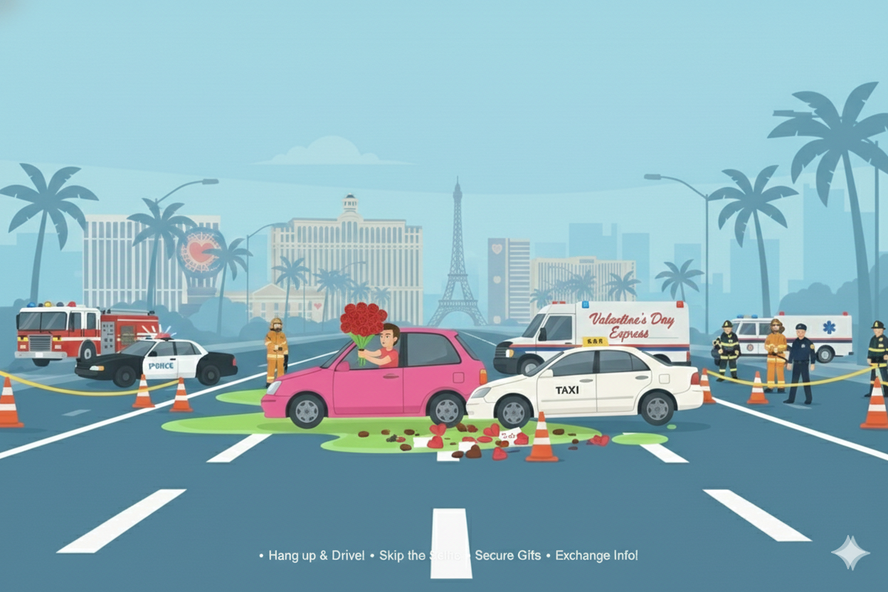 Las Vegas Distracted Driving Valentine Day Risks and Accident Tips