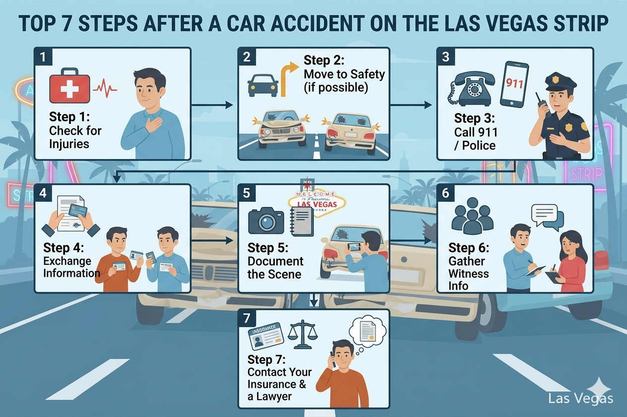 Top 7 Steps After a Car Accident on the Las Vegas Strip